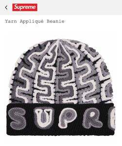 Supreme 2024FW Yarn Applique Beanie Blackシュプリーム ヤーン アップリケ ビーニー ブラック ニットキャップ