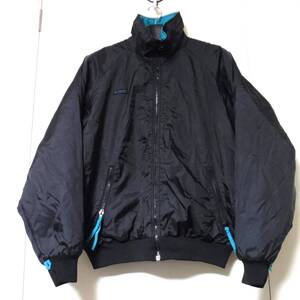 ▲８０s ９０s Columbia 中綿 ナイロンリバーシブル ジャケット ブラック L 黒　コロンビア　シェルドシンチラ パフジャケット