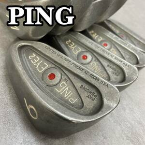 希少　逆刻印　PING　ピン　EYE２　UPSIDE DOWN　 アイ2　アップサイドダウン　ゴルフ　アイアン8本セット　スチール　右利き用