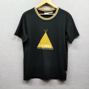 L57 Colombia コロンビア オムニウィックテクノロジー フロント プリント 半袖 Tシャツ カットソー アウトドア キャンプ ブラック L