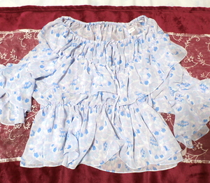 水色三段フリルシフォン/チュニック Light blue three frill chiffon/tunic