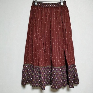 marble sud 新品 dia flower Skirt 定価18700円 インド製プリント生地 ロングスカート ワインレッド マーブルシュッド 4-0511M 224579