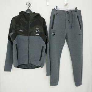 21AW F.C.Real Bristol エフシーレアルブリストル VENTILATION HOODIE TECH KNIT TRAINING PANTS カモ切替 セットアップ GRAY KHAKI CAMO S