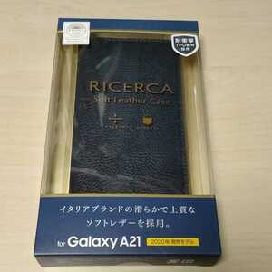 ◇ELECOM Galaxy A21 用 ソフト レザーケース イタリアン(Coronet) ロイヤルネイビーPM-G204PLFYILNV