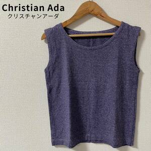 美品★Christian Ada タンクトップ ノースリーブ 麻混