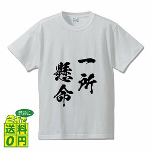 一所懸命 ( いっしょけんめい ) 書道家が書く デザイン Tシャツ 【 四文字熟語 】 メンズ レディース キッズ