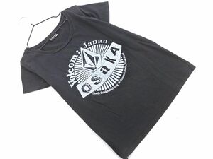 ネコポスOK Volcom ボルコム プリント Tシャツ sizeM/黒 ■◆ ☆ eea7 レディース