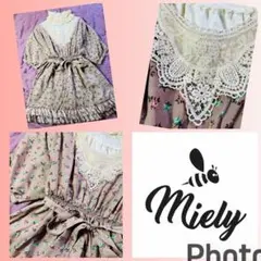 ミエリー★miely★良品★リボン付き★ボリュームフリル★お嬢様ワンピース