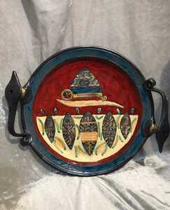 【陶磁器】北欧の大きなプレート 飾り皿 ディスプレイ用品 インテリア用品 骨董品 アンティーク