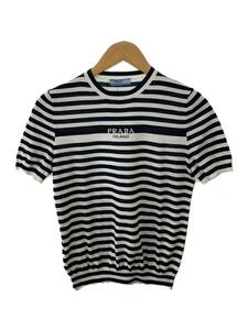 PRADA◆23SS/Tシャツ/36/コットン/ホワイト/ボーダー/P24V1D S231 12X9//