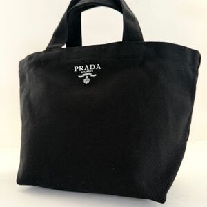 1円【 未使用品 】プラダ PRADA トートバッグ ハンドバッグ セカンドバッグ ビジネス メンズ レディース ブラック キャンバス バッグ