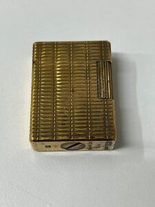 【EB-2322】1円～ S.T.Dupont デュポン ライン1 ショート ゴールドカラー 金色 ガスライター 喫煙具 煙草グッズ ブランド 動作確認済