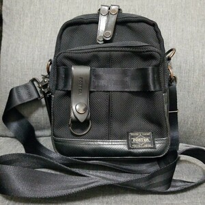 【美品】ポーター PORTER ヒート HEAT ショルダーバッグ ナイロン ブラック 黒 マグライト　品番：703-06977