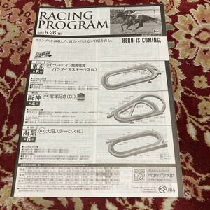 JRAレーシングプログラム2022.6.26(日)宝塚記念(G I)、パラダイスステークス(L)、大沼ステークス(L)