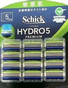 ●送料無料●schick HYDRO5 シック ハイドロ5 プレミアム 替刃 12個　敏感肌　 五枚刃 メンズ 　髭剃り 脱毛 