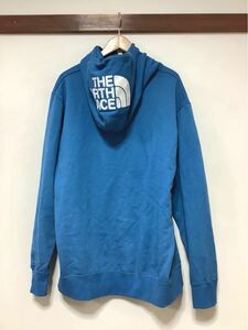 ゆ1492 THE NORTH FACE ノースフェイス リアビューフルジップフーディ スウェットパーカー XL ブルー フード刺繍 NT62130 裏起毛