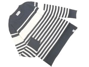 AZUL BY MOUSSY アズールバイマウジー 大きいサイズ ボーダー ニット セーター sizeXXL/白ｘ紺 ◇■ ☆ eib1 レディース