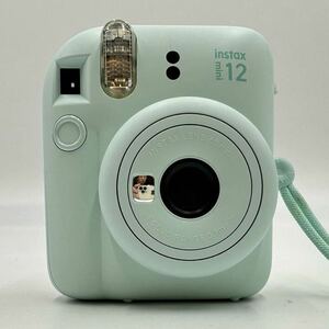 動作品 FUJIFILM 富士フィルム チェキ instax mini 12 インスタントカメラ ミントグリーン 中古品 現状品