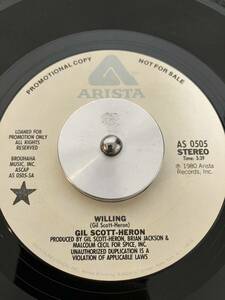 Gil Scott-Heron - Willing Promo 7inch 美品 Stereo Mono 収録