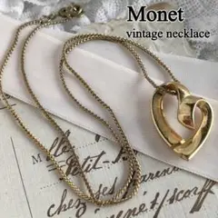 ヴィンテージ "Monet" 立体ハートモチーフのネックレス