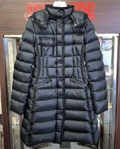 美品 MONCLER HERMINE GIUBBOTTO 49300-05-53048 ネイビー サイズ0 ダウンコート モンクレール エルミンヌ ロングダウンジャケット