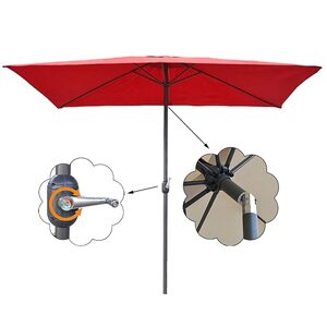 Square Beach Umbrella, With Crank And Slope, 6 Ribs, Aluminum Alloy Non-rust Garden Umbrella, Used For Terrace, Lawn, Backyard