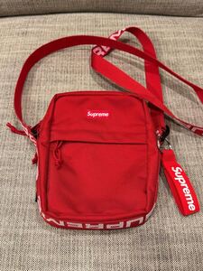 美品 Supreme シュプリーム 18ss Shoulder Bag CORDURA コーデュラ ナイロン ロゴ ショルダー バッグ ポーチ 赤 RED 