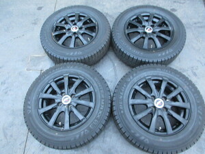 Fang14インチアルミホイルタイヤ4本 14×61/2J INSET38 PCD100 4穴 DUNLOP WINTER MAXX 03 175/70R14 21年制　22年制