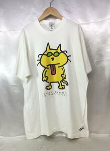 80~90s FRUIT OF THE ROOM フルーツオブザルーム just beastly 猫 イラスト プリント Tシャツ サイズXL ヴィンテージ ホワイト