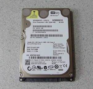 内蔵SATA 2.5インチ HDD Western Digital WD800BEVS 80GB