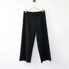 美品 ヨウジヤマモト Yohji Yamamoto ウール100% センタープレス スラックスパンツ 半端丈 /ブラック 黒 アーカイヴ【2400014153361】