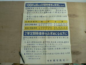 国鉄 B2 ポスター 100粁を超える定期乗車券の発売について/昭和26年 北海道