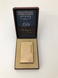 【1933】　S.T.Dupont STデュポン ガスライター ゴールドカラー　火花OK　ケース入り