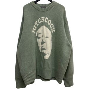 UNDER COVER×Alfred Hitchcock　 22AW Hitchcock Face Crewneck Knitヒッチコック刺繍ニットセーター 商品番号：8069000075038