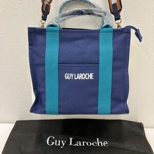 □46−2485 タグ付き 美品 新品未使用 Guy Laroche ギ・ラロッシュ 2way ショルダーバッグ ハンドバッグ キャンバス レザー レディース