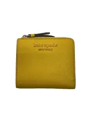 kate spade new york 2つ折り財布 イエロー 無地 レディース t17714f