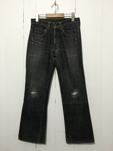 ☆DENIME ドゥニーム W29 ブラックデニムパンツ ジーンズ 日本製 膝ダメージ ジップアップ SHINS INC