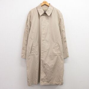 XL/古着 長袖 ステンカラー コート メンズ 90s 大きいサイズ ロング丈 ベージュ カーキ 内側ファー 25jan14 中古 アウター