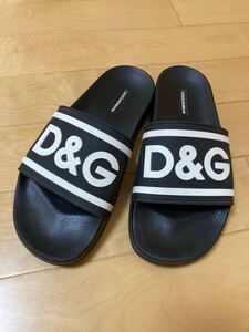 [DOLCE&GABBANA] D&G ロゴ スライドサンダル 41 ブラック イタリア製 ドルチェアンドガッバーナ