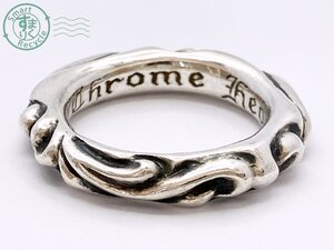 BA0604983　★ １円～！ CHROME HEARTS クロムハーツ 1994 925 SCRL BAND RING スクロールバンド リング 指輪 約13号 重量約8.2ｇ