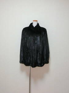 美品　Malvoisie　マルヴォワジー　ミンク　コート　ブラック系　１５　大きいサイズ