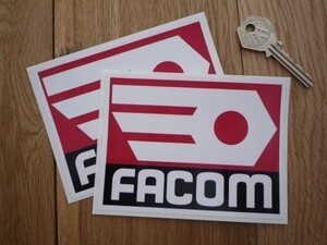 ◆送料無料◆ 海外 ファコム Facom Black Red 120mm 2枚セット ステッカー