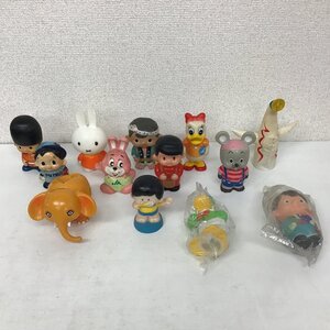 【ジャンク品】まとめて13点 ソフビ人形 貯金箱 デイジー ドナルド ミッフィー 太陽の塔 富士銀行 三井銀行 JA共済 他 【未開封有】★