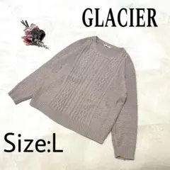 GLACIER ニット　ライトグレー　L レディース　ハニーズ　ビーズ付