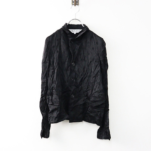 AD2014 コムコム コムデギャルソン COMME des GARCONS ドットジャガード レーヨンサテンジャケット S/ブラック【2400014014488】