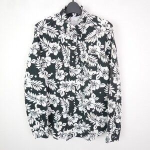 17SS uniform experiment ユニフォームエクスペリメント STAR FLOWER B.D SHIRT ボタニカル 長袖シャツ 花スター BLACK/WHITE 3 UE-170009