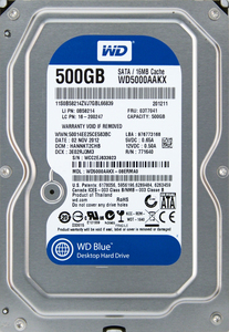 Western Digital WD5000AAKX-08ERMA0 FRU:03T7041 3.5インチ SATA600 500GB 952回 12884時間