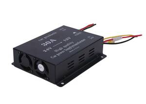 DCDC コンバーター 電圧 変換器 24V→12V 変圧器 デコデコ ヒューズ付 過電圧保護 30A バックアップ 機能付 大型車 トラック 車