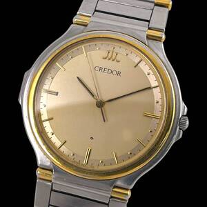 25A024　セイコー　SEIKO　9571-7000　クレドール　CREDOR　メンズ腕時計　現状品　クォーツ　22KTSGP　3針　ゴールド文字盤　１円～