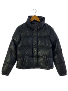 HARLEY DAVIDSON◆23AW/ブラックアウトレザーパファー/レザーダウンジャケット/中綿/SIZE:S/羊革